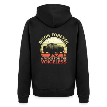 Journée mondiale de la conservation Rétro-Bison Wildlife Animal Welfare - Veste à capuche bio Premium Unisexe - noir - Dos - Nico (187cm)