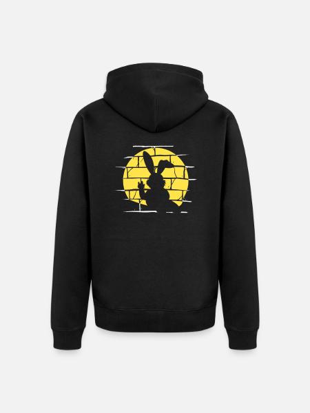 Easter Metalhead Rock Music Rabbit - Unisex Premium Organic Zip Hoodie - black