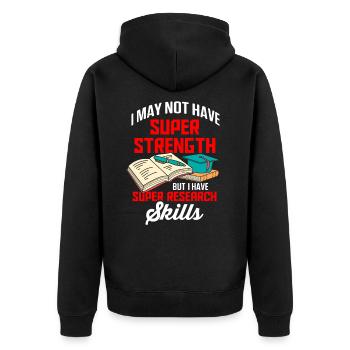 Librarian Bookworm Book Nerd Reading Library - Unisex Premium Organic Zip Hoodie - black - Back - Nico (187cm)