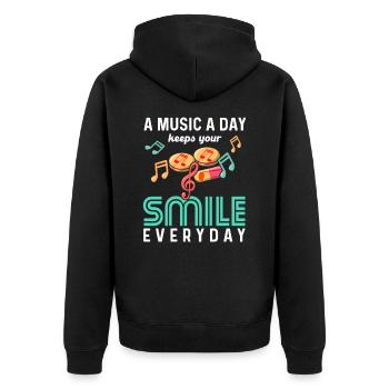 Beste Medizin Musik Selbstfürsorge Musikliebhaber - Unisex Premium Bio Zip Hoodie - Schwarz - Hinten - Nico (187cm)