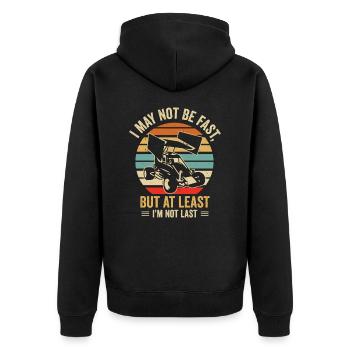 Sprint Car Dirt Track Racing - Unisex Premium Organic Zip Hoodie - black - Back - Nico (187cm)
