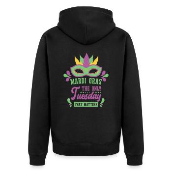 Fête de consommation de bière du mardi gras - Veste à capuche bio Premium Unisexe - noir - Dos - Nico (187cm)
