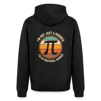 Pi Tag Retro Math Pi Symbol Math Number - Veste à capuche bio Premium Unisexe - noir - Dos - Nico (187cm)