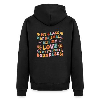 Frühkindliche Bildung Erzieherin Lehrerin - Unisex Premium Bio Zip Hoodie - Schwarz - Hinten - Nico (187cm)