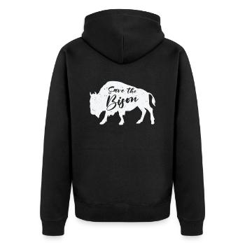 Journée mondiale de la conservation Rétro-Bison Wildlife Animal Welfare - Veste à capuche bio Premium Unisexe - noir - Dos - Nico (187cm)