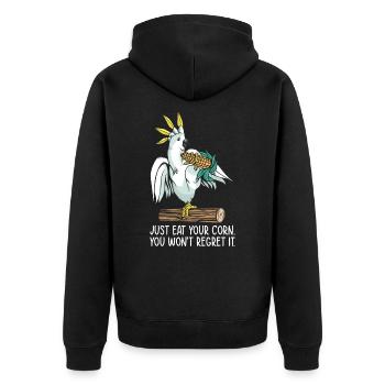 Parrot Bird Pet Food Bird Lover Corn Wildlife Pet - Unisex Premium Organic Zip Hoodie - black - Back - Nico (187cm)