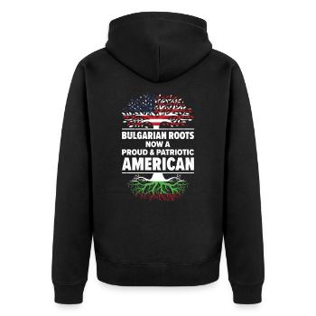 Né: Bulgare, Bulgare, Américain, États-Unis - Veste à capuche bio Premium Unisexe - noir - Dos - Nico (187cm)