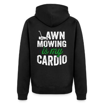 Lawn Mower Mowing Landscaping Landscaper - Unisex Premium Organic Zip Hoodie - black - Back - Nico (187cm)