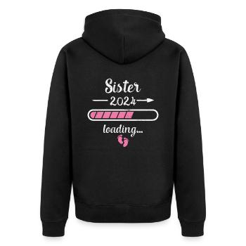 Sis 2024 Chargement Grossesse Sis Naissance - Veste à capuche bio Premium Unisexe - noir - Dos - Nico (187cm)