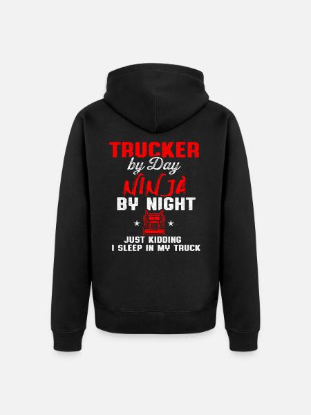 Truck Driver Trucker Driving - Unisex Premium Organic Zip Hoodie - black