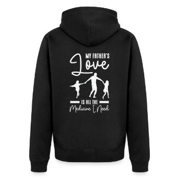 Best Medicine Father Love Grandpa Family - Unisex Premium Organic Zip Hoodie - black - Back - Nico (187cm)