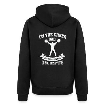 Cheerleader Proud Cheer Dad Cheerleading Beer - Unisex Premium Organic Zip Hoodie - black - Back - Nico (187cm)