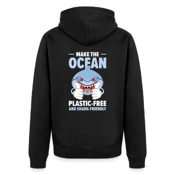 Journée mondiale des animaux Requins Bien-être animal Faune marine - Veste à capuche bio Premium Unisexe - noir - Dos - Nico (187cm)