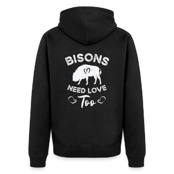 Journée mondiale de la conservation Rétro-Bison Wildlife Animal Welfare - Veste à capuche bio Premium Unisexe - noir - Dos - Nico (187cm)
