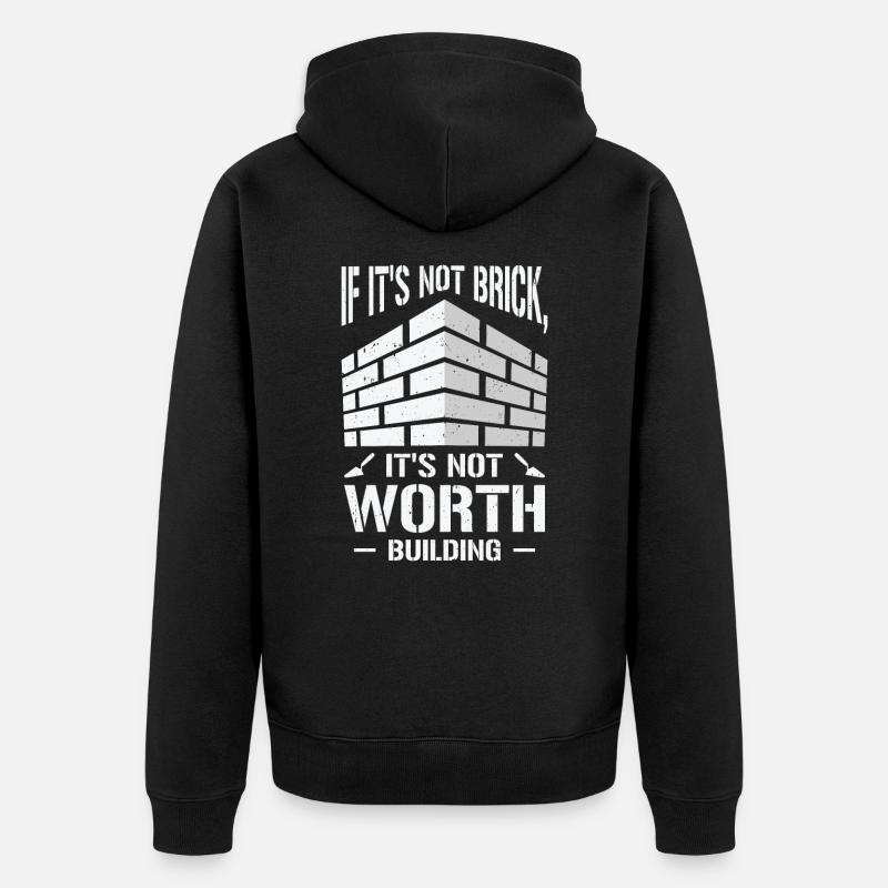 Bricklayer Brick Mason Masonry - Unisex Premium Organic Zip Hoodie - black