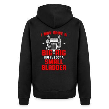 Truck Driver Trucker Driving - Unisex Premium Organic Zip Hoodie - black - Back - Nico (187cm)
