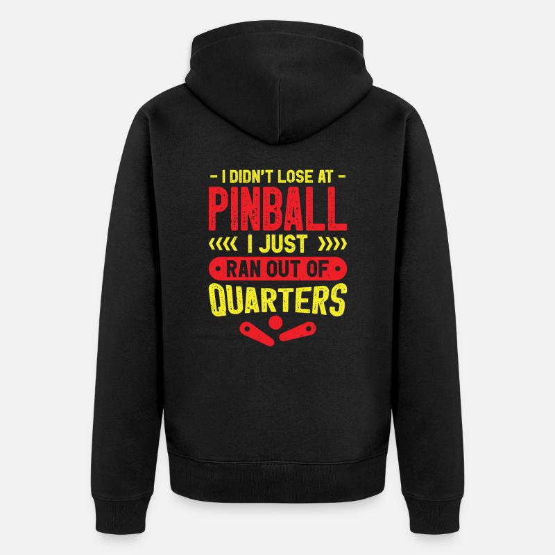 Pinball Arcade Game Machine - Veste à capuche bio Premium Unisexe - noir