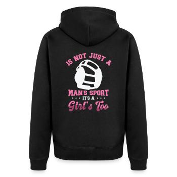 Ringen Mädchen Ringer Wrestler Ringen Kampfsport - Unisex Premium Bio Zip Hoodie - Schwarz - Hinten - Nico (187cm)
