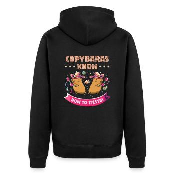 Capybara Mariachi Cinco de Mayo Fiesta - Veste à capuche bio Premium Unisexe - noir - Dos - Nico (187cm)