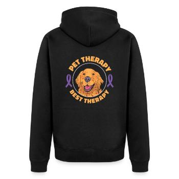 Alzheimer's Awareness Pet Purple Ribbon Paws - Unisex Premium Organic Zip Hoodie - black - Back - Nico (187cm)