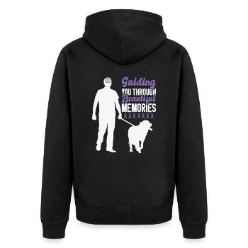 Sensibilisation à la maladie d’Alzheimer Pet Purple Ribbon Pattes - Veste à capuche bio Premium Unisexe - noir - Dos - Nico (187cm)