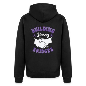 Cerveau du ruban violet de sensibilisation à la maladie d’Alzheimer - Veste à capuche bio Premium Unisexe - noir - Dos - Nico (187cm)