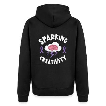 Alzheimer-Bewusstsein Purple Ribbon Gehirn - Unisex Premium Bio Zip Hoodie - Schwarz - Hinten - Nico (187cm)