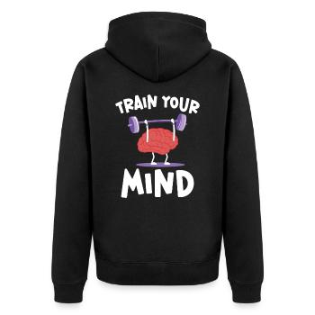 Alzheimer's Awareness Brain Mental Health - Unisex Premium Organic Zip Hoodie - black - Back - Nico (187cm)