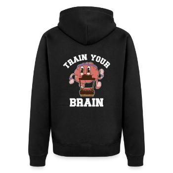 Alzheimer's Awareness Brain Mental Health - Unisex Premium Organic Zip Hoodie - black - Back - Nico (187cm)