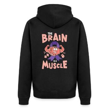 Alzheimer's Awareness Brain Mental Health - Unisex Premium Organic Zip Hoodie - black - Back - Nico (187cm)