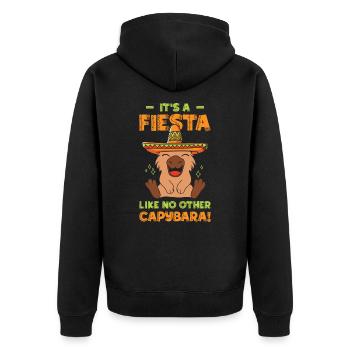 Capybara Mariachi Cinco de Mayo Fiesta - Veste à capuche bio Premium Unisexe - noir - Dos - Nico (187cm)