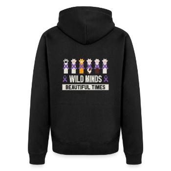 Sensibilisation à la maladie d’Alzheimer Pet Purple Ribbon Pattes - Veste à capuche bio Premium Unisexe - noir - Dos - Nico (187cm)