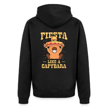 Capybara Mariachi Cinco de Mayo Fiesta - Veste à capuche bio Premium Unisexe - noir - Dos - Nico (187cm)
