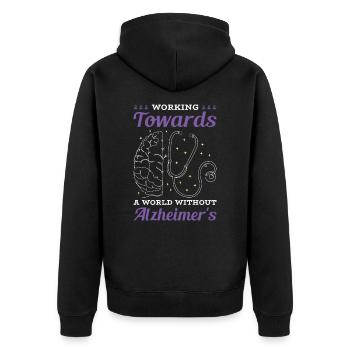 Alzheimer's Awareness Brain Doctors Health - Unisex Premium Organic Zip Hoodie - black - Back - Nico (187cm)