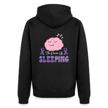 Alzheimer's Awareness Brain Mental Health - Unisex Premium Organic Zip Hoodie - black - Back - Nico (187cm)