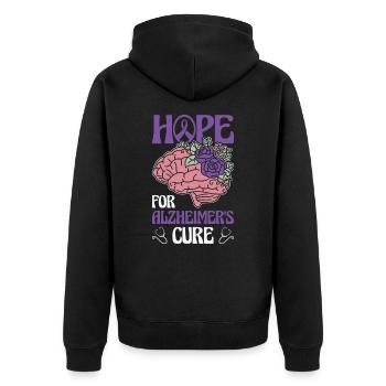 Alzheimer's Awareness Brain Doctors Health - Unisex Premium Organic Zip Hoodie - black - Back - Nico (187cm)