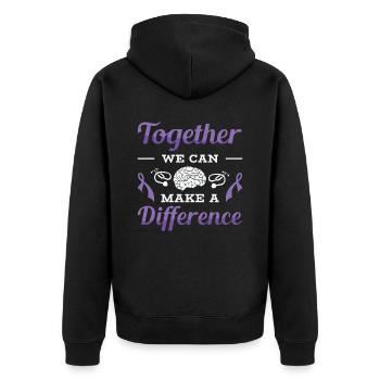 Alzheimer's Awareness Brain Doctors Health - Unisex Premium Organic Zip Hoodie - black - Back - Nico (187cm)