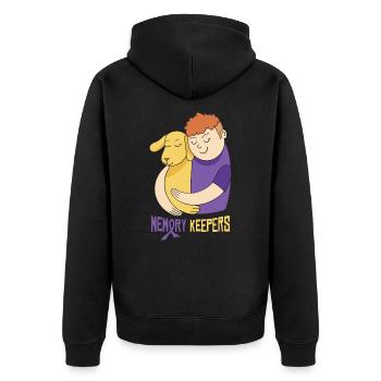 Sensibilisation à la maladie d’Alzheimer Pet Purple Ribbon Pattes - Veste à capuche bio Premium Unisexe - noir - Dos - Nico (187cm)