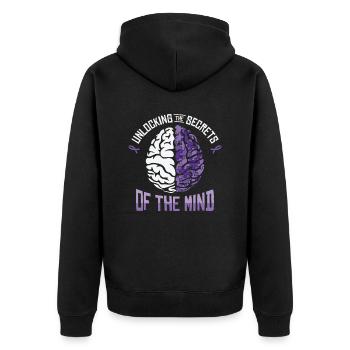 Alzheimer's Awareness Brain Mental Health - Unisex Premium Organic Zip Hoodie - black - Back - Nico (187cm)