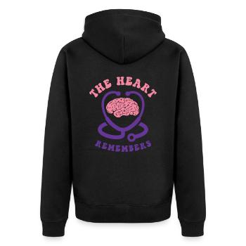 Caregiver Alzheimer's Awareness Medical Caregiving - Unisex Premium Organic Zip Hoodie - black - Back - Nico (187cm)