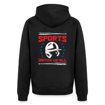 USA Independence American Flag Freedom Sports - Unisex Premium Organic Zip Hoodie - black - Back - Nico (187cm)