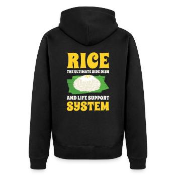 Asian Food Rice Philippines Filipino - Unisex Premium Organic Zip Hoodie - black - Back - Nico (187cm)