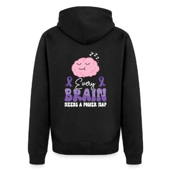 Alzheimer's Awareness Brain Mental Health - Unisex Premium Organic Zip Hoodie - black - Back - Nico (187cm)