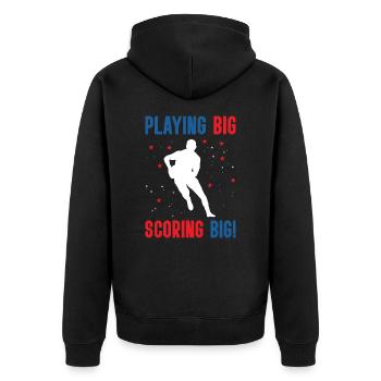 USA Independence American Flag Freedom Sports - Unisex Premium Organic Zip Hoodie - black - Back - Nico (187cm)