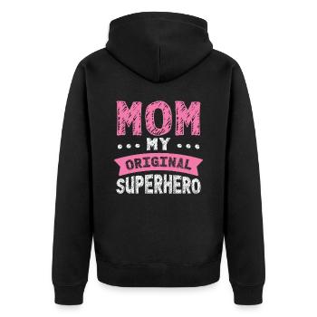 Fête des mères Super Mama Super-héroïne Mamie Héroïne - Veste à capuche bio Premium Unisexe - noir - Dos - Nico (187cm)