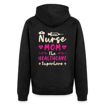 Infirmière Fête des mères Maman Infirmière - Veste à capuche bio Premium Unisexe - noir - Dos - Nico (187cm)