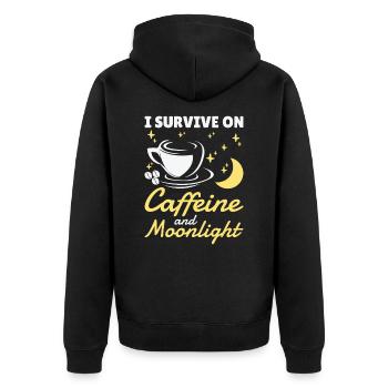 Night Shift Worker Graveyard Duty - Unisex Premium Organic Zip Hoodie - black - Back - Nico (187cm)