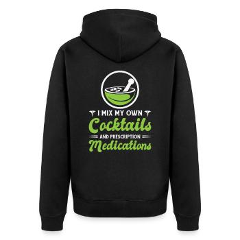 Pharmazietechniker Pharmazietechniker CPHT - Unisex Premium Bio Zip Hoodie - Schwarz - Hinten - Nico (187cm)