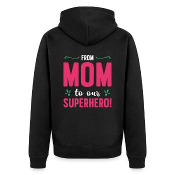 Fête des mères Super Mama Super-héroïne Mamie Héroïne - Veste à capuche bio Premium Unisexe - noir - Dos - Nico (187cm)
