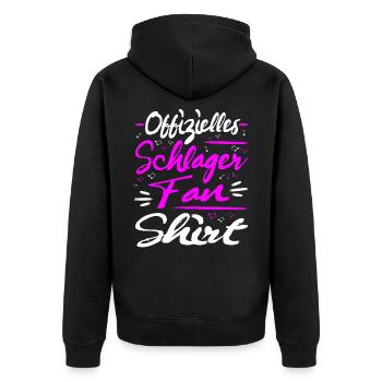 Offizielles Schlager Fan Shirt Schlagermusik - Unisex Premium Bio Zip Hoodie - Schwarz - Hinten - Nico (187cm)